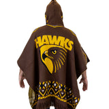 AFL Hawthorn 'Dakota' Knitted Poncho - Ashtabula