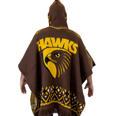 AFL Hawthorn 'Dakota' Knitted Poncho - Ashtabula