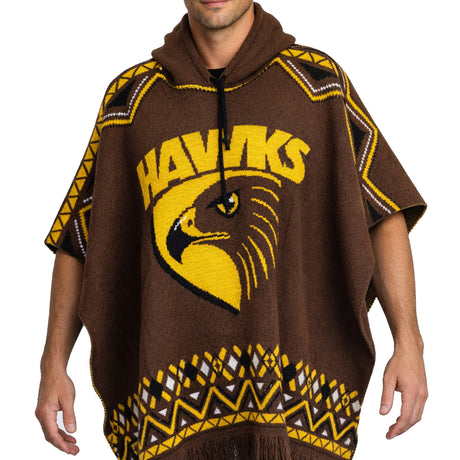 AFL Hawthorn 'Dakota' Knitted Poncho - Ashtabula
