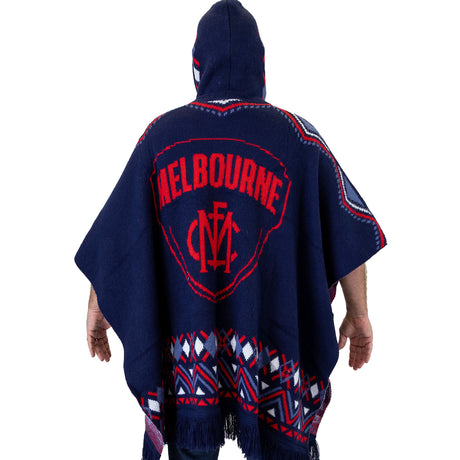 AFL Melbourne Demons 'Dakota' Knitted Poncho - Ashtabula