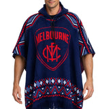 AFL Melbourne Demons 'Dakota' Knitted Poncho - Ashtabula
