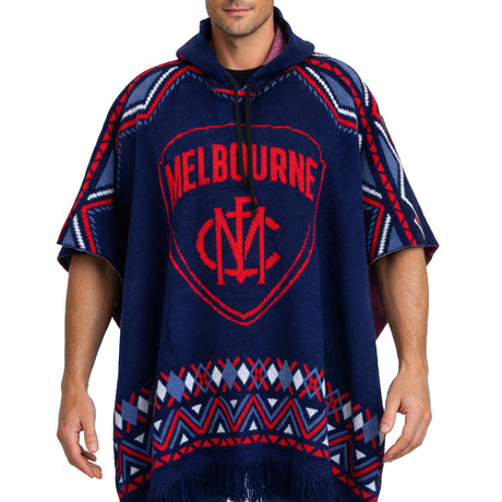 AFL Melbourne Demons 'Dakota' Knitted Poncho - Ashtabula