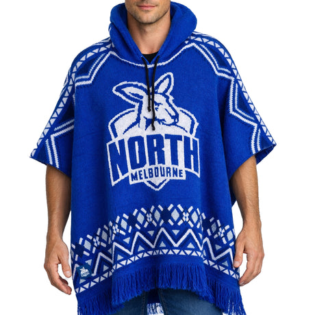 AFL North Melbourne 'Dakota' Knitted Poncho - Ashtabula