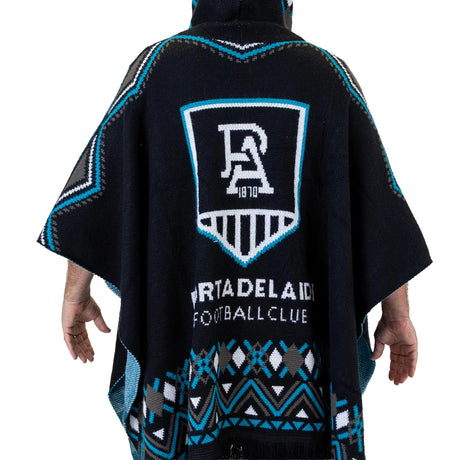 AFL Port Adelaide 'Dakota' Knitted Poncho - Ashtabula