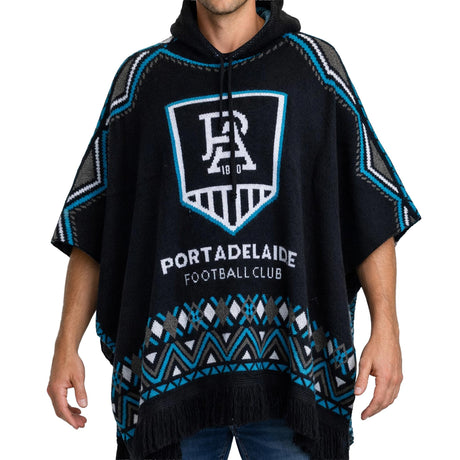 AFL Port Adelaide 'Dakota' Knitted Poncho - Ashtabula