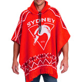AFL Sydney Swans 'Dakota' Knitted Poncho - Ashtabula