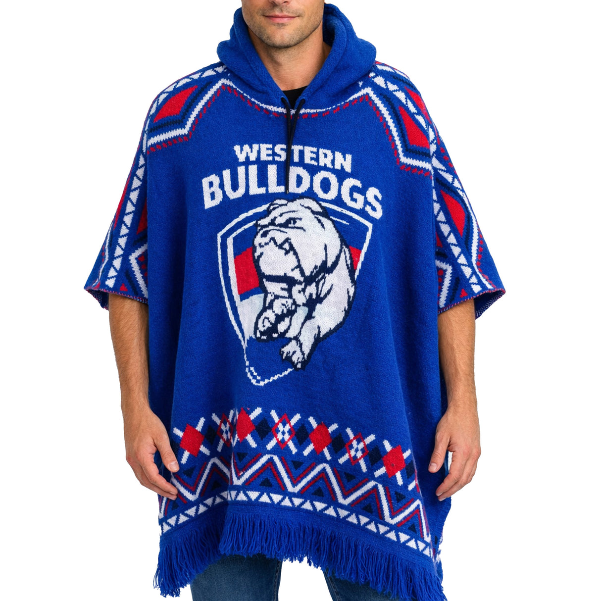 AFL Western Bulldogs 'Dakota' Knitted Poncho - Ashtabula