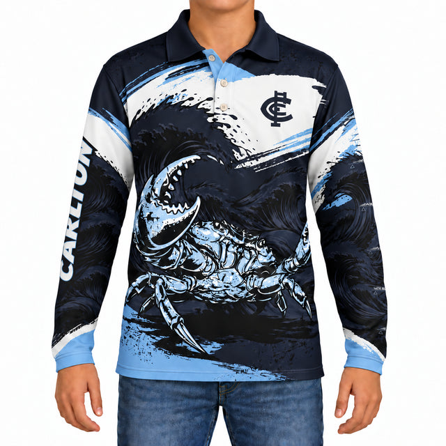 AFL Carlton 'Krusha' Fishing Shirt - Youth - Ashtabula