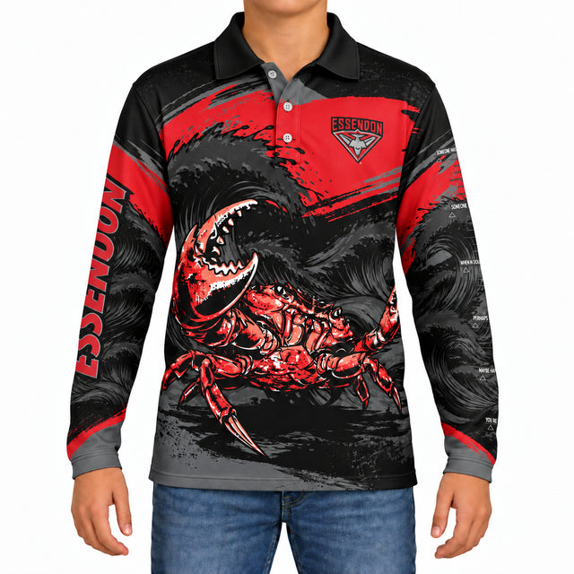 AFL Essendon Bombers 'Krusha' Fishing Shirt - Youth - Ashtabula