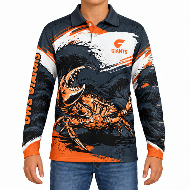 AFL GWS Giants 'Krusha' Fishing Shirt - Youth - Ashtabula