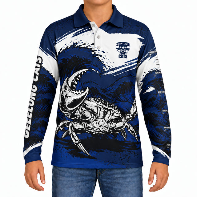 AFL Geelong Cats 'Krusha' Fishing Shirt - Youth - Ashtabula