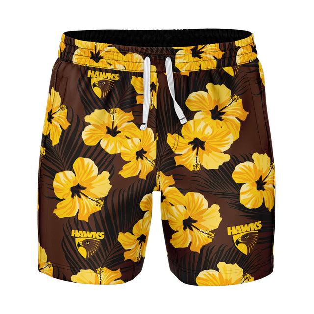 AFL Hawthorn 'Aloha' Volley Swim Shorts - Ashtabula