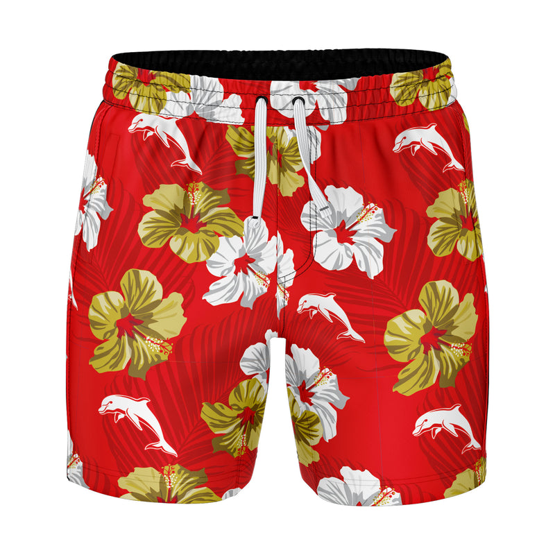 NRL Dolphins 'Aloha' Volley Swim Shorts - Ashtabula
