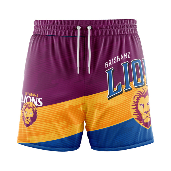 AFL Brisbane Lions 'Barrel' Board Shorts - Youth - Ashtabula