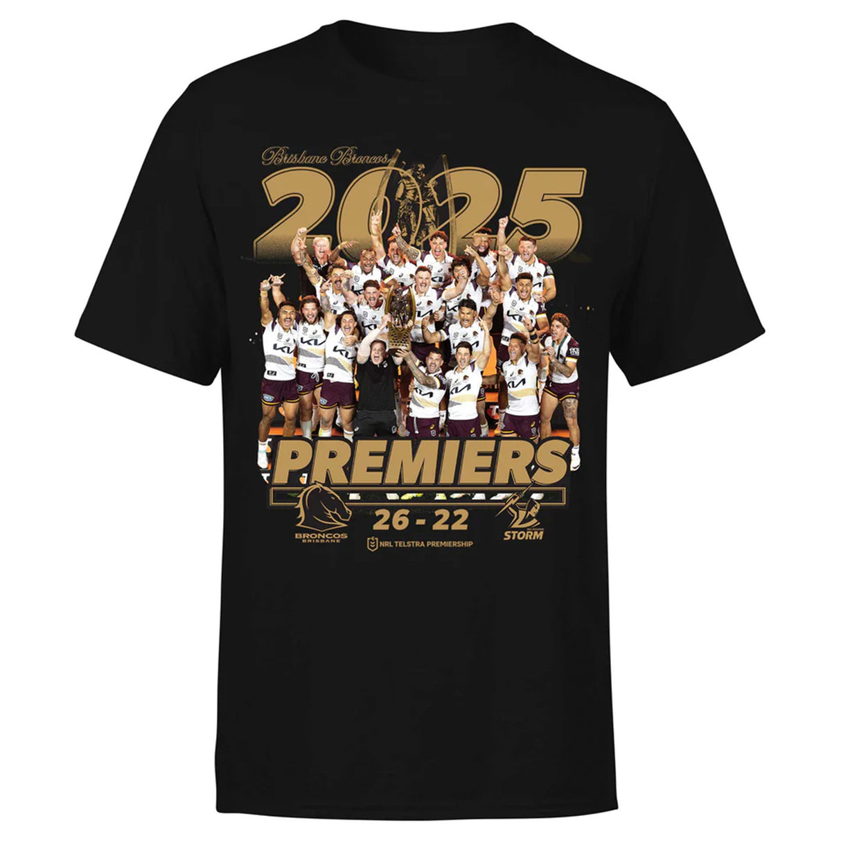 NRL Broncos 2025 Premiers T-shirt - Photo (Adult)