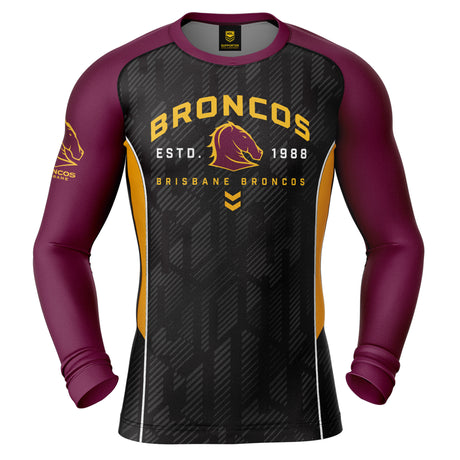 NRL Broncos 'Blocker' Rash Vest - Ashtabula