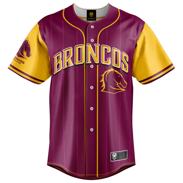 NRL Broncos 'Slugger' Baseball Shirt - Ashtabula