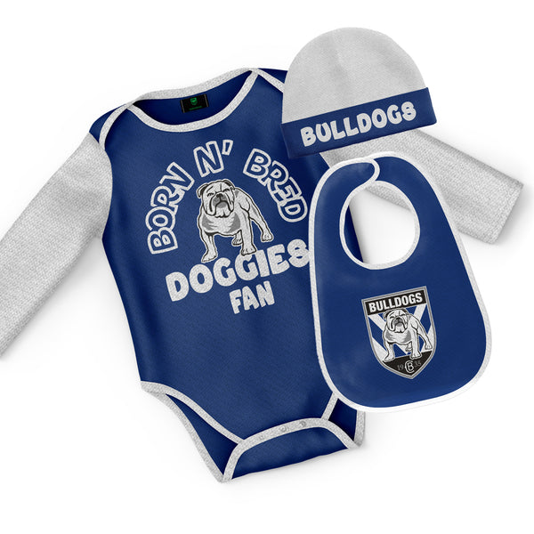 NRL Bulldogs 3pc Infant Gift Set - 'Born & Bred'