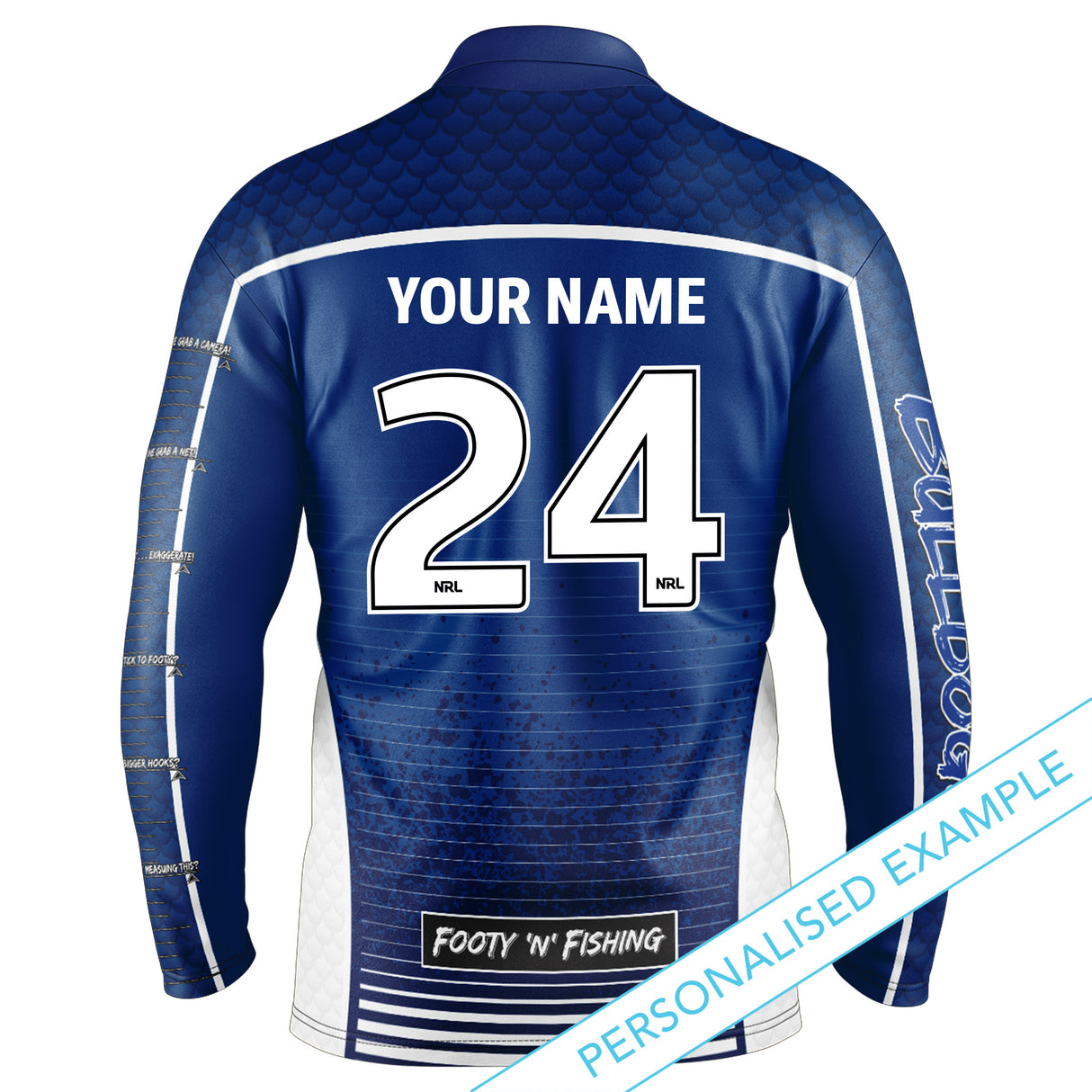 NRL Bulldogs 'Barracuda' Fishing Shirt - Adult - Ashtabula