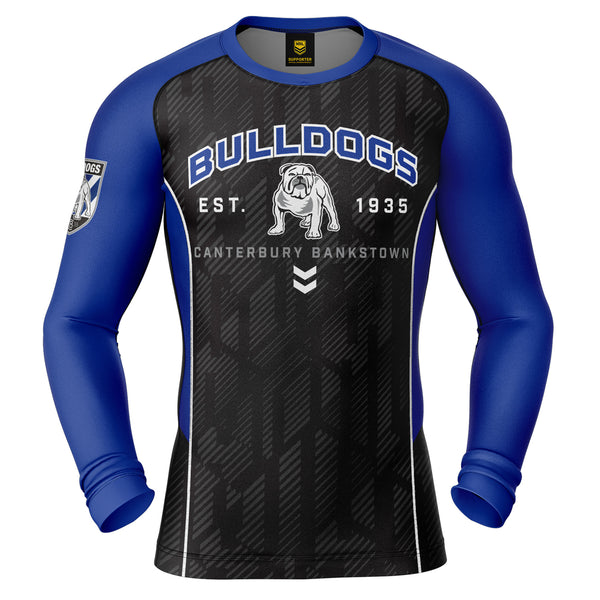 NRL Bulldogs 'Blocker' Long Sleeve Rash Vest - Adult - Ashtabula