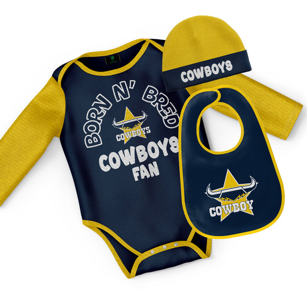 NRL Cowboys 3pc Infant Gift Set - 'Born & Bred'