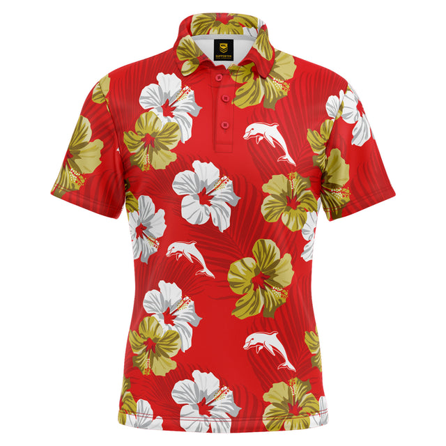 NRL Dolphins 'Aloha' Golf Polo - Ashtabula