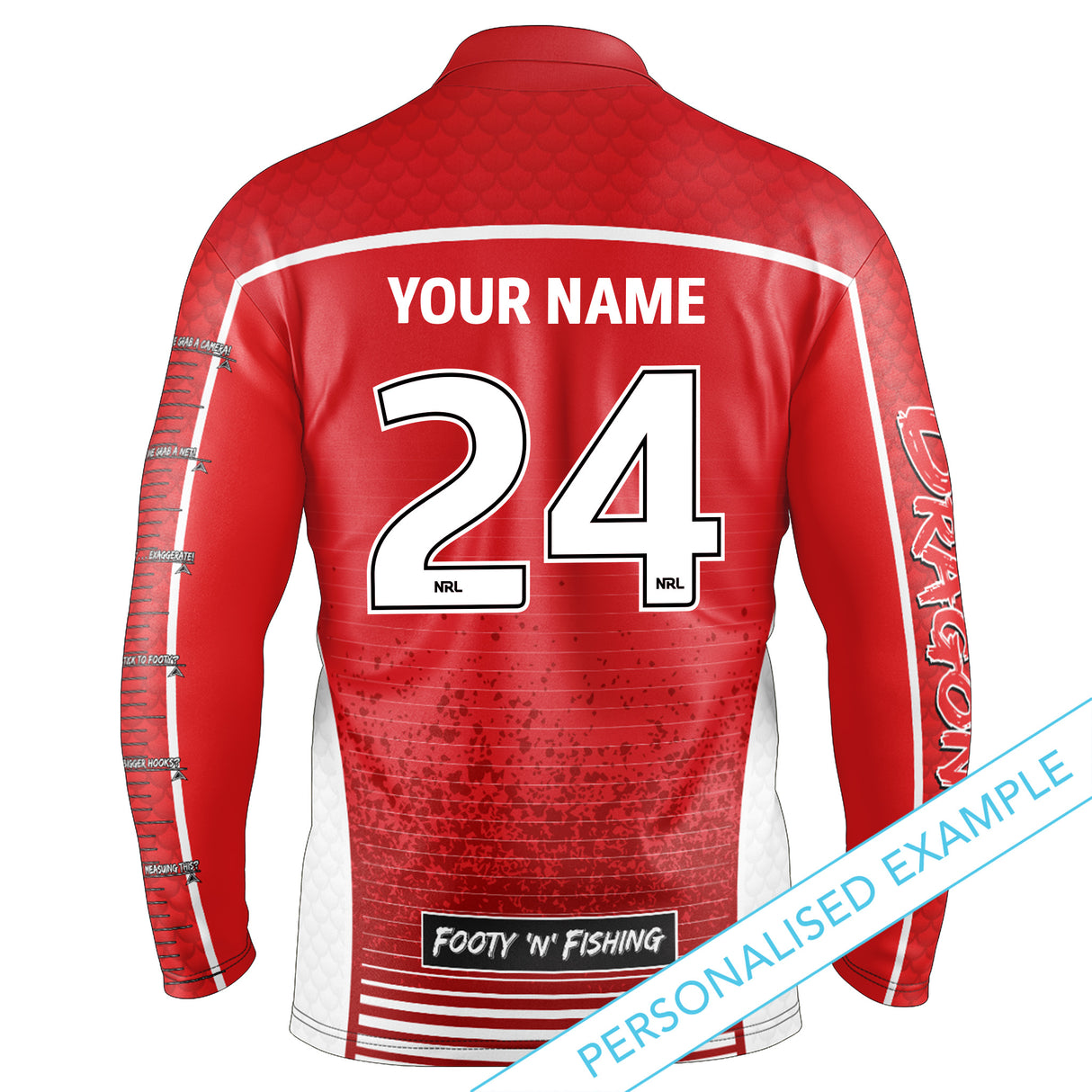 NRL Dragons 'Barracuda' Fishing Shirt - Youth - Ashtabula