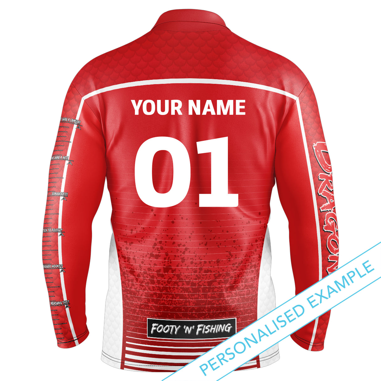 NRL Dragons 'Barracuda' Fishing Shirt - Youth - Ashtabula