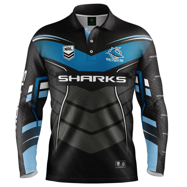 NRL Sharks 'Cyber' Fishing Shirt - Youth - Ashtabula
