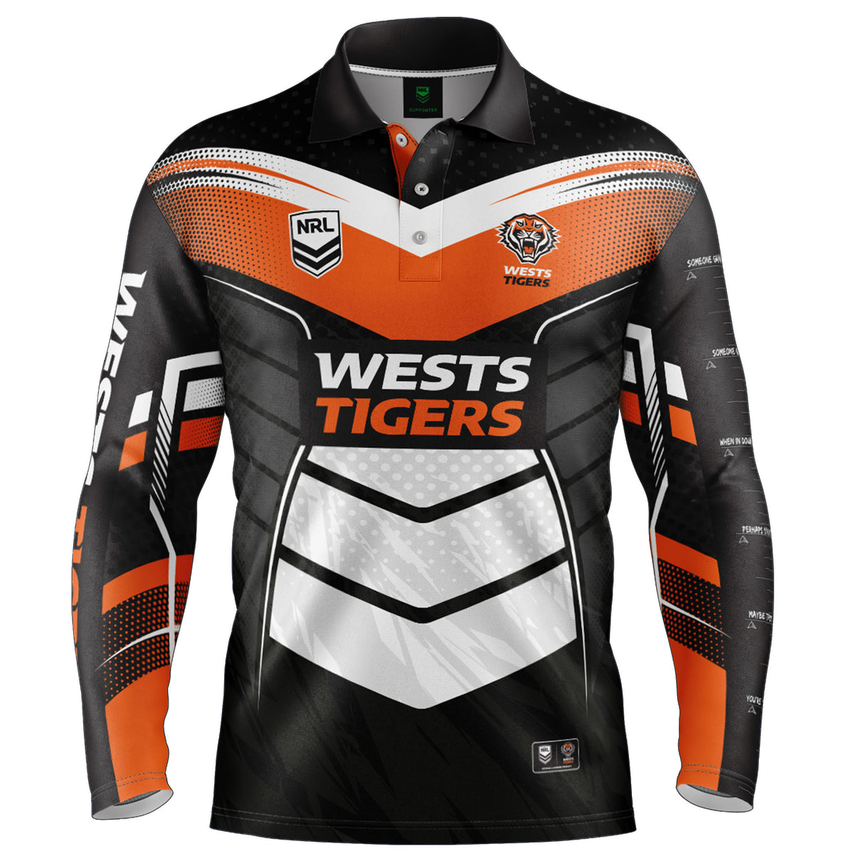 NRL Wests Tigers 'Cyber' Fishing Shirt - Youth - Ashtabula