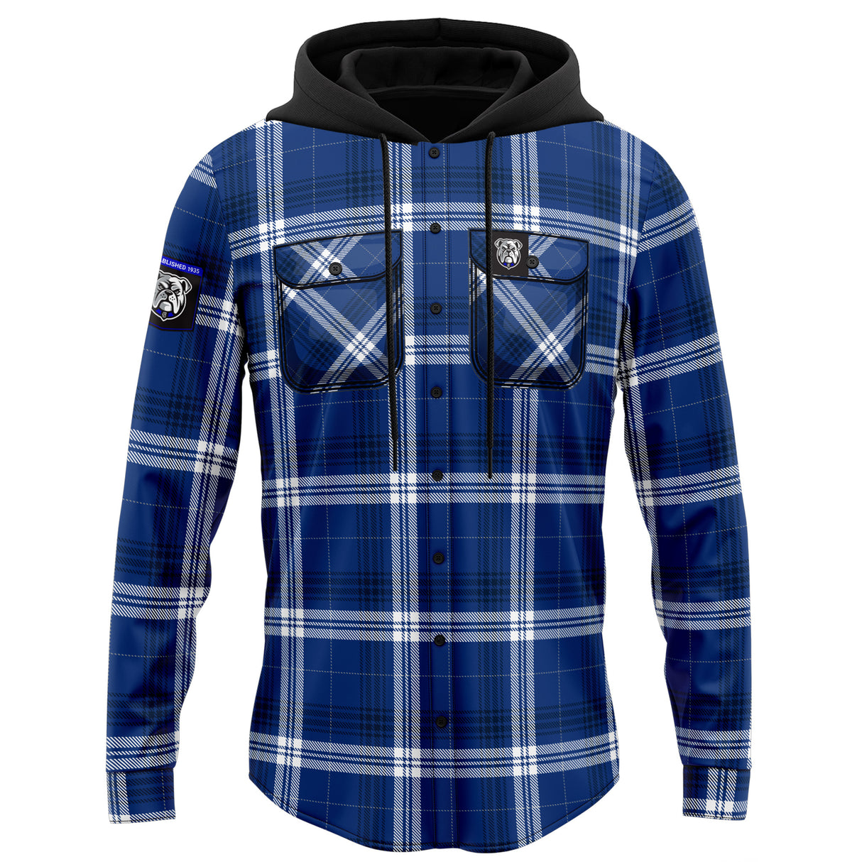 NRL Bulldogs 'Highland' Hooded Flannel Shirt - Ashtabula