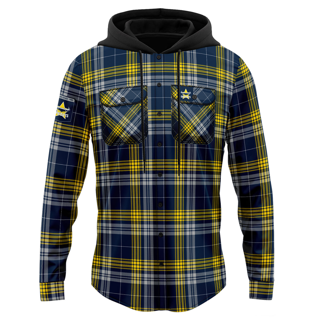NRL Cowboys 'Highland' Hooded Flannel Shirt - Ashtabula