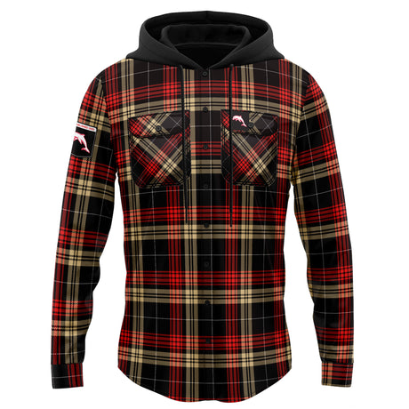 NRL Dolphins 'Highland' Hooded Flannel Shirt - Ashtabula