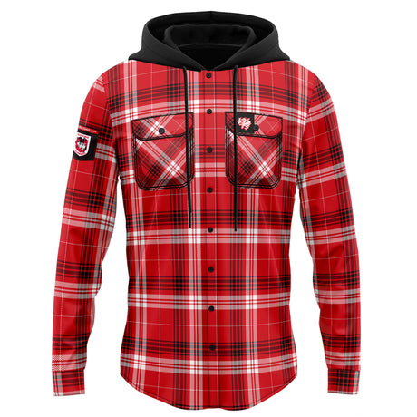 NRL Dragons 'Highland' Hooded Flannel Shirt - Ashtabula