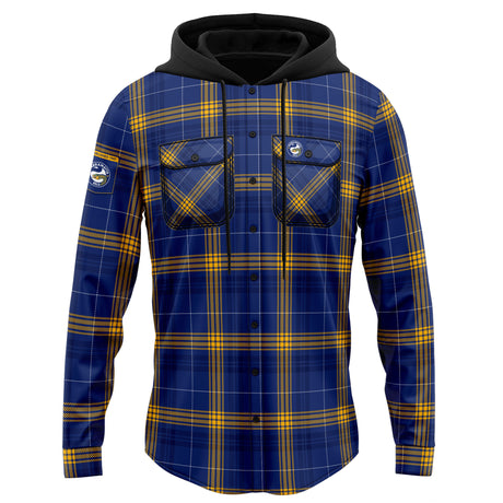 NRL Eels 'Highland' Hooded Flannel Shirt - Ashtabula
