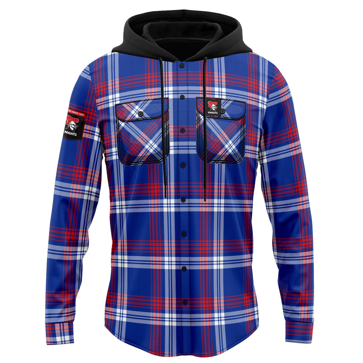 NRL Knights 'Highland' Hooded Flannel Shirt - Ashtabula