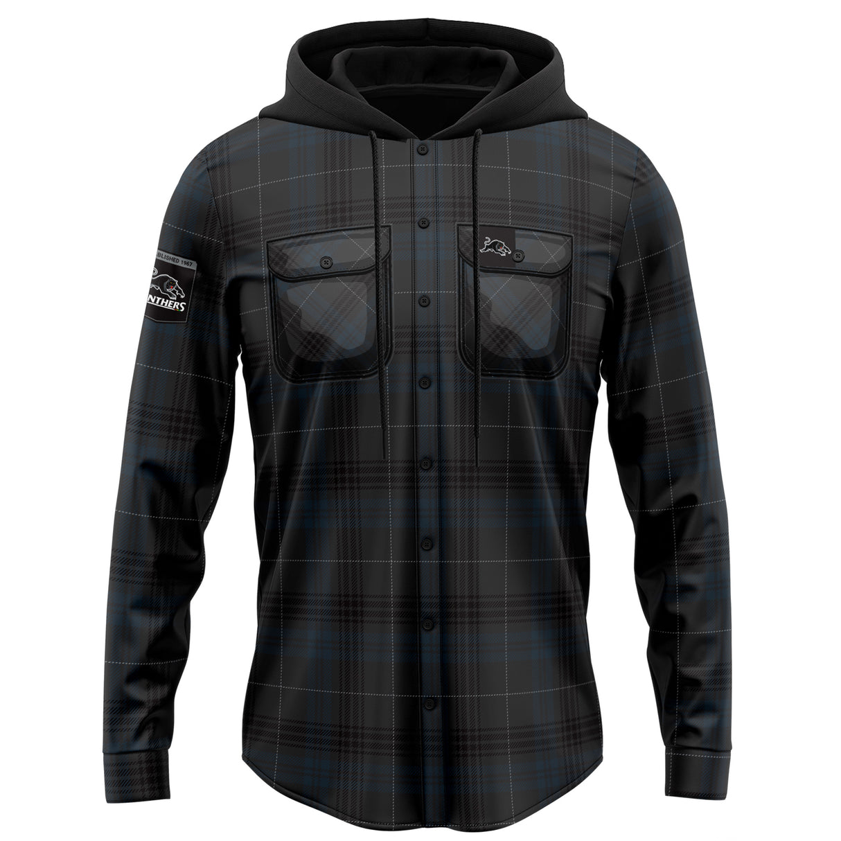 NRL Panthers 'Highland' Hooded Flannel Shirt - Ashtabula