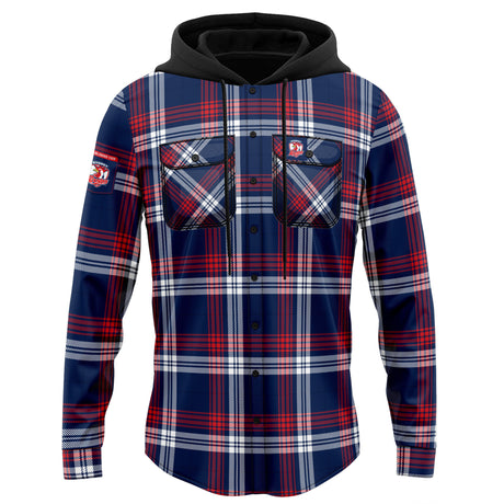 NRL Roosters 'Highland' Hooded Flannel Shirt - Ashtabula