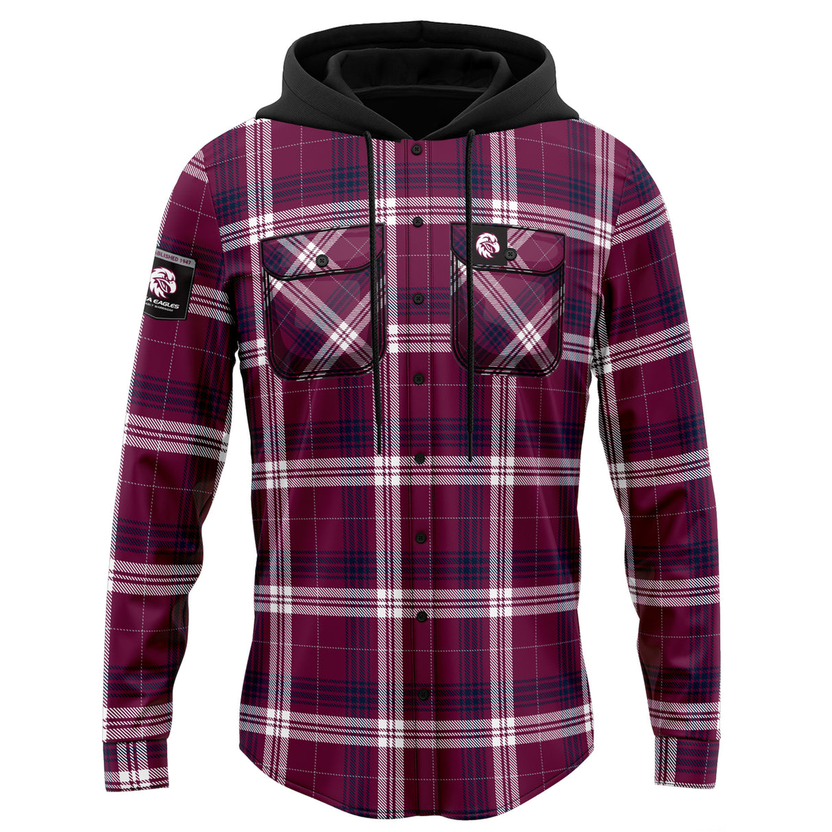 NRL Sea Eagles 'Highland' Hooded Flannel Shirt - Ashtabula