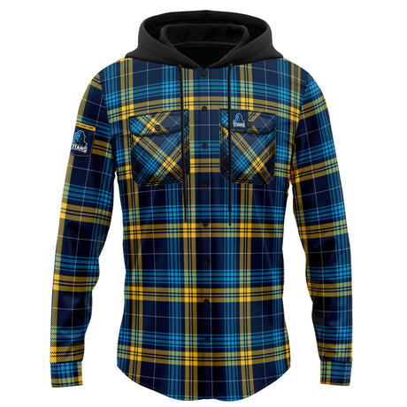 NRL Titans 'Highland' Hooded Flannel Shirt - Ashtabula