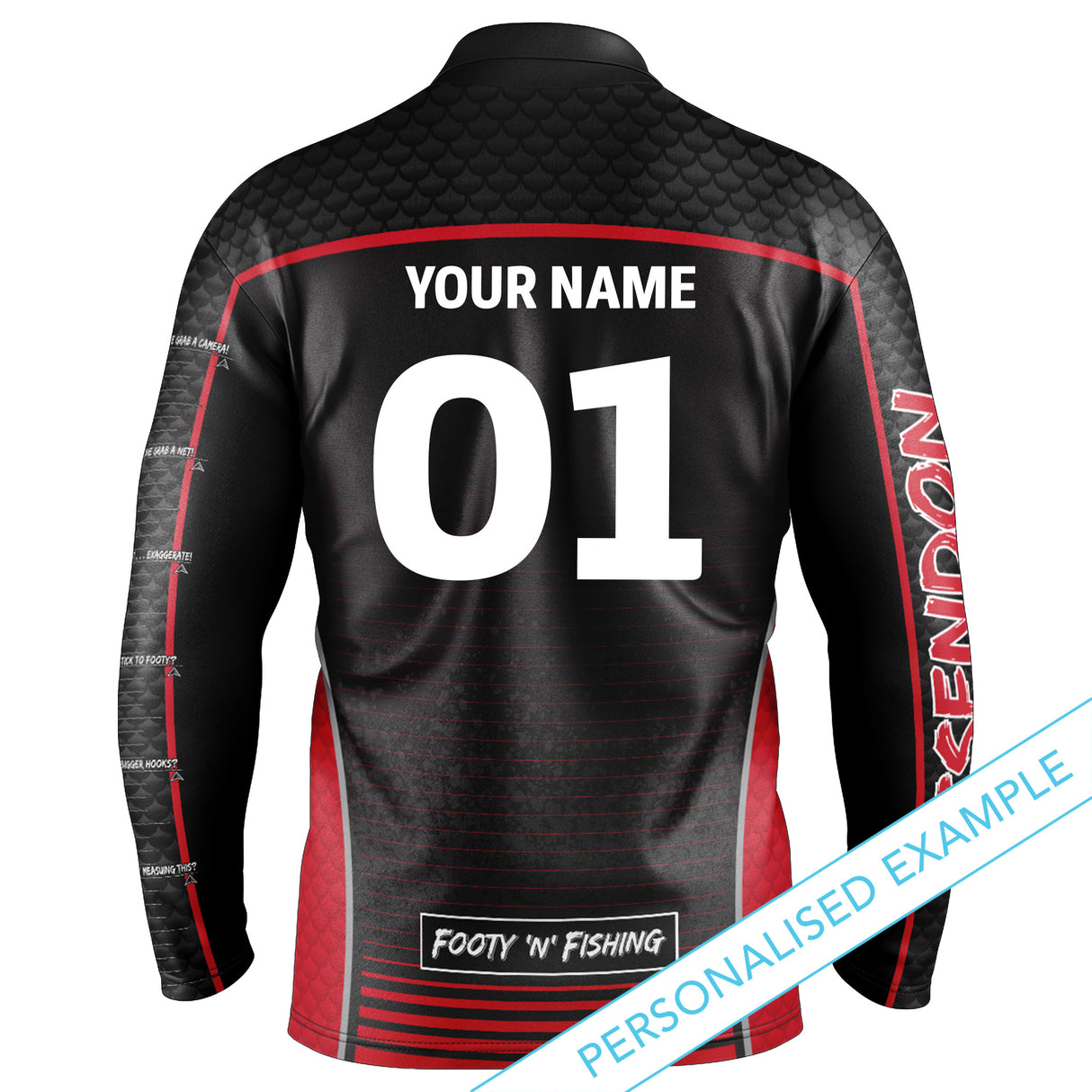 AFL Essendon Bombers Footy n Fishing Shirt - Adult - Ashtabula