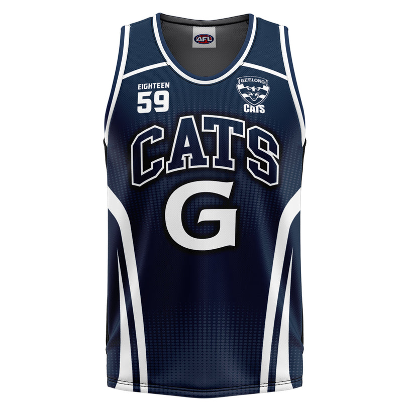 AFL Geelong Cats 'Hoops' Basketball Singlet - Youth - Ashtabula