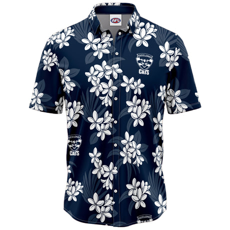 AFL Geelong Cats 'Reef' Hawaiian Shirt - Ashtabula