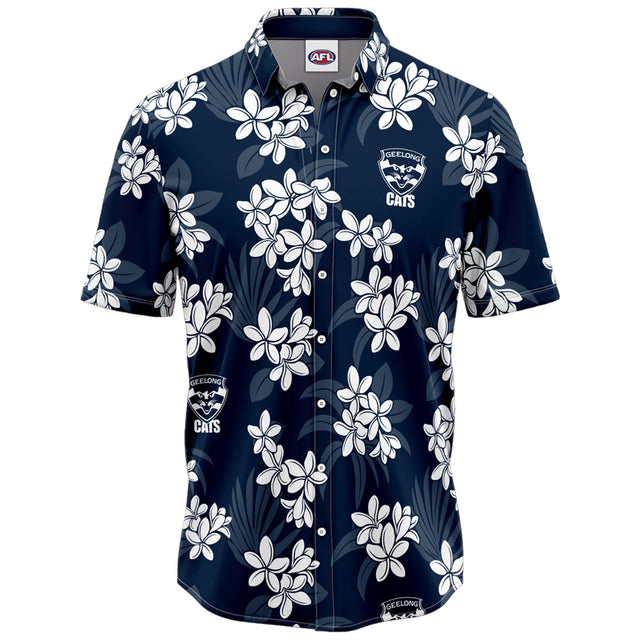 AFL Geelong Cats 'Reef' Hawaiian Shirt - Ashtabula