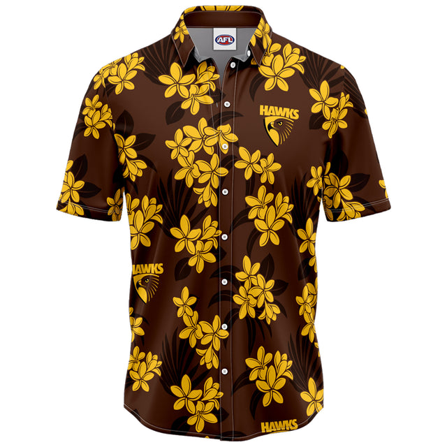 AFL Hawthorn 'Reef' Hawaiian Shirt - Ashtabula