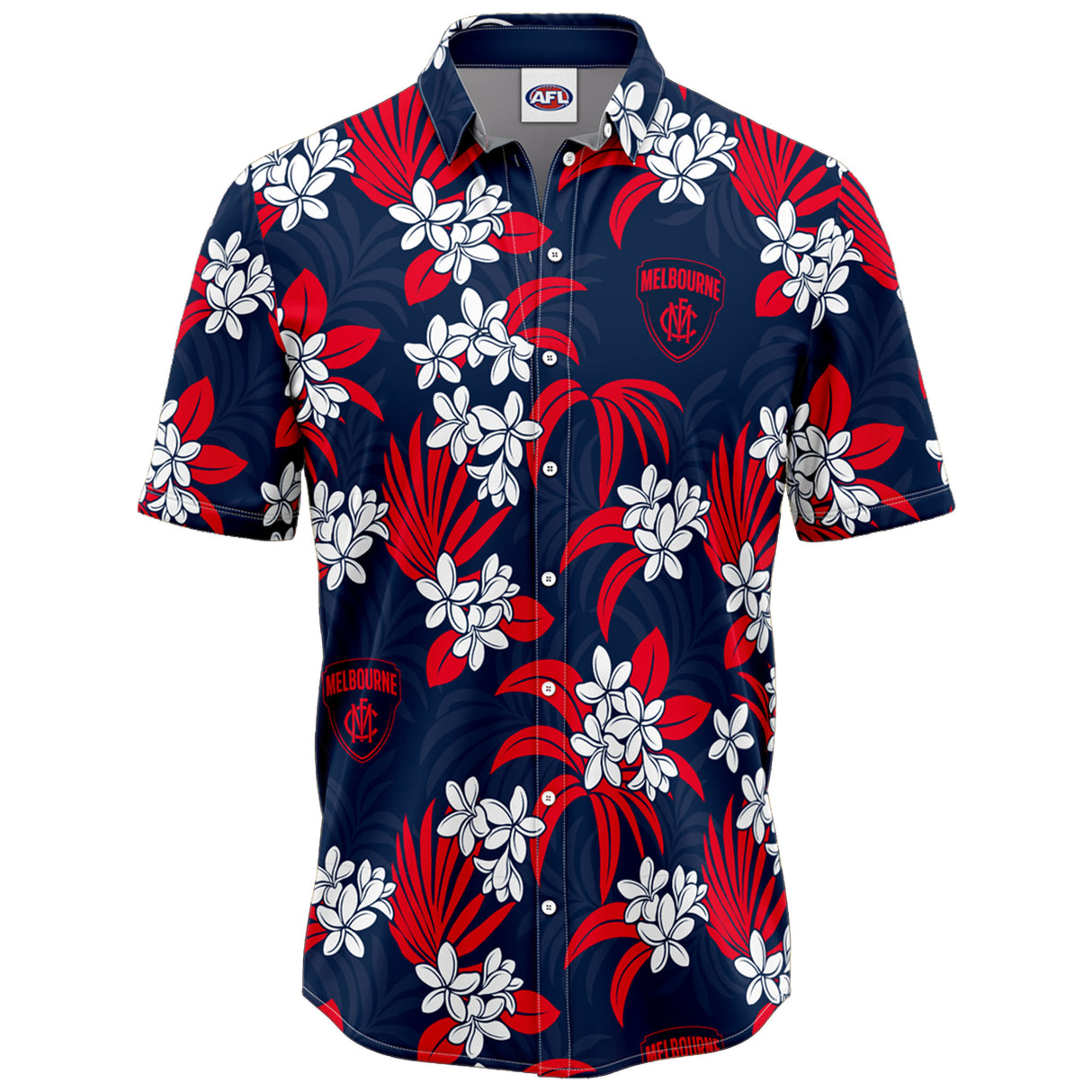 AFL Melbourne Demons 'Reef' Hawaiian Shirt - Ashtabula
