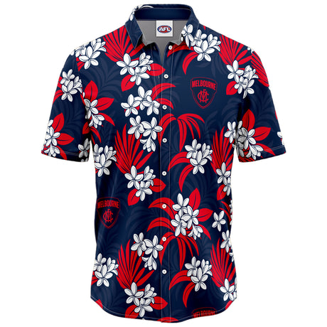 AFL Melbourne Demons 'Reef' Hawaiian Shirt - Ashtabula