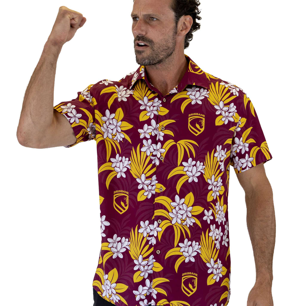 NRL Broncos 'Reef' Hawaiian Shirt