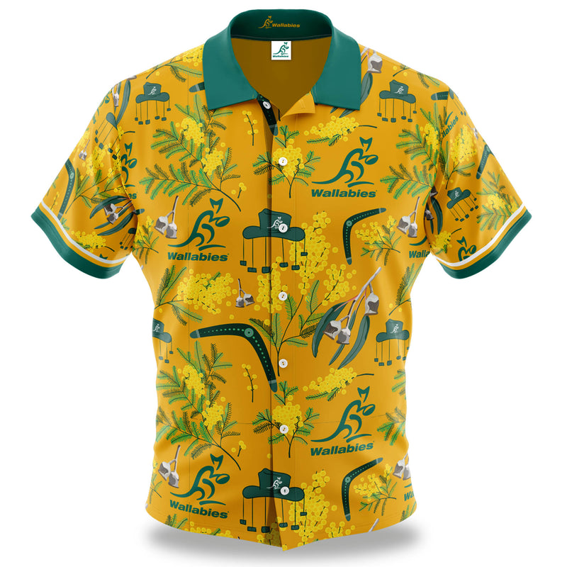 Wallabies 'Australiana' Hawaiian Shirt - Adult - Ashtabula