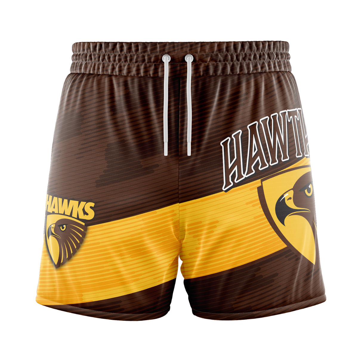 AFL Hawthorn 'Barrel' Board Shorts - Youth - Ashtabula